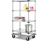 Nexel® Stainless Steel Shelf Truck with Dolly Base 48x24x81 1600 Lb. Cap.