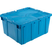 Global Industrial Plastic Attached Lid Shipping & Storage Container 23-3/4x19-1/4x12-1/2 Blue