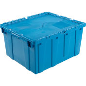 Global Industrial&#153; Plastic Attached Lid Shipping & Storage Container 23-3/4x19-1/4x12-1/2 Blue