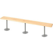Global Industrial Locker Bench Hardwood Top Steel Tube Pedestals Bolt Down Style 108x9-1/2x17