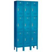 Paramount® Locker 3 Tier 12 X 15 X 24 9 Door Ready To Assemble Blue