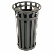 Global Industrial™ Outdoor Slatted Steel Trash Can With Rain Bonnet Lid ...