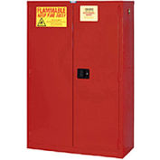 Global Industrial Paint & Ink Storage Cabinet, Self Close DBL Door 72 Gallon, 43"Wx18"Dx65"H