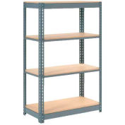 Global Industrial™ Heavy Duty Shelving 36"W x 12"D x 72"H With 4 Shelves - Wood Deck - Gray