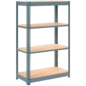 Heavy Duty Shelving 48"W x 24"D x 72"H With 4 Shelves - Wood Deck - Gray