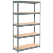 Global Industrial™ Extra Heavy Duty Shelving 48"W x 18"D x 72"H With 5 Shelves, Wood Deck, Gry