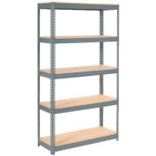 Global Industrial Extra Heavy Duty Shelving 48"W x 18"D x 72"H With 5 Shelves, Wood Deck, Gry