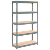 Global Industrial™ Extra Heavy Duty Shelving 48"W x 24"D x 72"H With 5 Shelves, Wood Deck, Gry