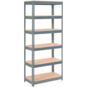 Global Industrial™ Extra Heavy Duty Shelving 36"W x 18"D x 72"H With 6 Shelves, Wood Deck, Gry