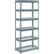 Extra Heavy Duty Shelving 36"W x 24"D x 72"H With 6 Shelves - Wire Deck - Gray