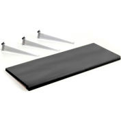 Slatwall Shelf 48 X 15 Black Plastic With 3 Brackets - Pkg Qty 4