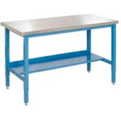 Global Industrial 60 x 30 Lab Workbench Adj. Height Square Tube Leg, Stainless Square Edge BL