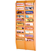 20 Pocket Oak Wall Rack Light Oak