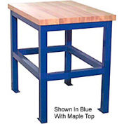 Built-Rite Standard Shop Stand, Maple Butcher Block Square Edge, 18&quot;W x 24&quot;D x 30&quot;H, Blue