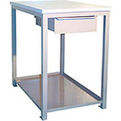 Built-Rite Drawer, Shelf Shop Stand, Butcher Block Square Edge, 18"W x 24"D x 36"H, Blue