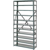 Open Style Steel Shelf With 11 Shelves No Bins 36"Wx18"Dx73"H Ready To Assemble