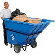 Heavy Duty Blue Recycling Tilt Truck 1 Cubic Yard and 1250 lb. Capacity