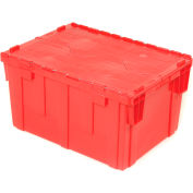 Global Industrial&#153; Plastic Attached Lid Shipping & Storage Container 28-1/8x20-3/4x15-5/8 Red
