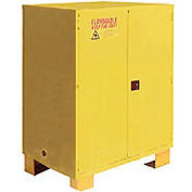 Global Industrial Flammable Cabinet W/Legs, Manual Close Double Door, 120 Gal., 59"Wx34"Dx69"H