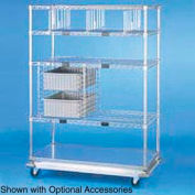 Nexel® Open Sided Wire Exchange Truck 4 Wire 1 Galvanized Shelf 1000 Lb Cap