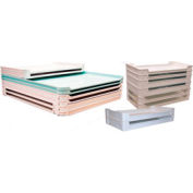 Molded Fiberglass Stackable Conveyor/Assembly Tray 600208 -23-7/8"L x 14-7/8"W x 1-3/8"H, Green