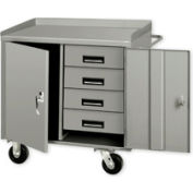 Global Industrial™ Mobile Service Cabinet Bench W/ 4 Drawers, 36"W x 26"D