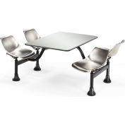OFM Cluster Seating Table with 24" Stainless Steel Top and Seats