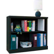 Steel Bookcase 2 Shelves 34-1/2"W x 13"D x 30"H Easy Assembly Black