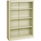 Steel Bookcase 4 Shelves 34-1/2"W x 13"D x 52"H Easy Assembly Putty