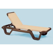 Grosfillex® Marina Adjustable Sling Chaise - Khaki/Bronze - Pkg Qty 2