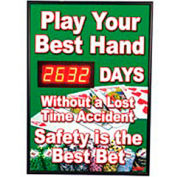 Digital Safety Scoreboard Sign - Play Your Best Hand...