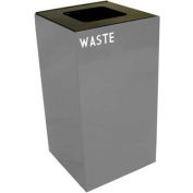 Steel Recycling Container with Waste Disposal Opening - 28 Gallon Capacity Gray - 28GC03-SL