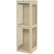 Global Industrial Double Tier 2 Door Heavy Duty Welded Vented Locker, 24"Wx24"Dx74"H, Putty