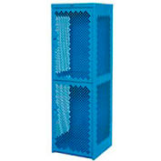 Global Industrial Triple Tier 3 Door Heavy Duty Welded Vented Locker, 24"Wx24"Dx74"H, Blue