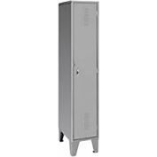 Global Industrial Single Tier 1 Door Welded Steel Locker 18"W x 18"D x 72"H Gray
