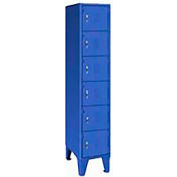 Global Industrial Six Tier 6 Door Welded Steel Lockers, 18"Wx18"Dx72"H, Blue