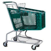VersaCart® Green Plastic Shopping Cart 3.5 Cu. Foot Capacity 102-085-DGN-BH