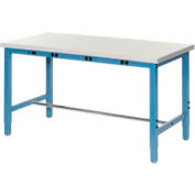 Global Industrial 60x30 Lab Workbench Adjustable Height, Power Apron, Laminate Safety Edge BL