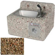 Concrete Freeze Resistant Wall-Mount Outdoor Drinking Fountain - Tan River Rock
