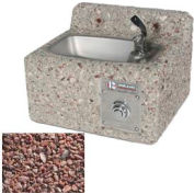 Concrete Freeze Resistant Wall-Mount Outdoor Drinking Fountain - Red Quartzite