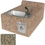 Outdoor Drinking Fountain - Wall Mount, ADA Accessible, Gray Limestone