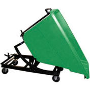 Bayhead Green Plastic Self-Dumping Forklift Hopper 5/8 Cu Yd with Caster Base