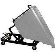 Bayhead Gray Plastic Self-Dumping Forklift Hopper 5/8 Cu Yd with Caster Base