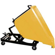 Bayhead Yellow Plastic Self-Dumping Forklift Hopper 5/8 Cu Yd with Caster Base