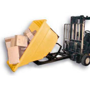 Bayhead Products Yellow Plastic Self-Dumping Forklift Hopper 1.1 Cu Yd