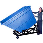 Bayhead Blue Plastic Self-Dumping Forklift Hopper 1.7 Cu Yd with Caster Base