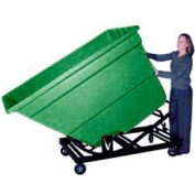 Bayhead Green Plastic Self-Dumping Forklift Hopper 1.7 Cu Yd with Caster Base