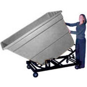 Bayhead Gray Plastic Self-Dumping Forklift Hopper 1.7 Cu Yd with Caster Base