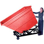 Bayhead Red Plastic Self-Dumping Forklift Hopper 1.7 Cu Yd with Caster Base