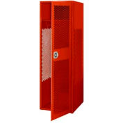 Global Industrial Welded Security Gear Locker W/Door, 24"Wx18"Dx72"H, Red